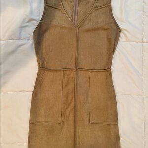 Sienna Sky Camel V-Neck Mini Dress